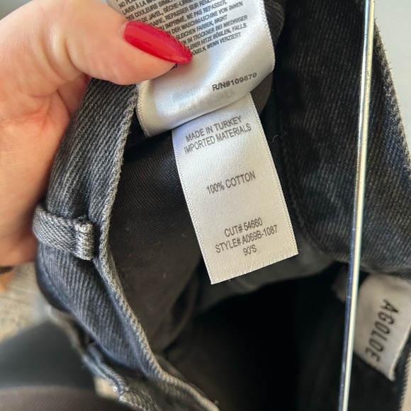 AGOLDE 90s Pinch Waist Jean Distressed Black size 28 - Picture 6 of 6